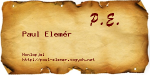 Paul Elemér névjegykártya